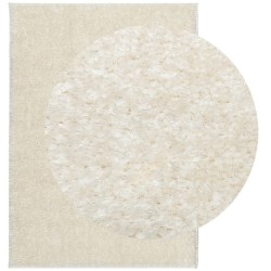 Tapis ISTAN à poils longs aspect brillant crème 200x280 cm 