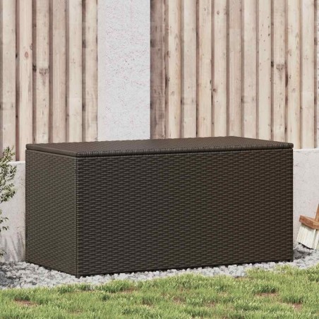 Boîte de rangement de jardin résine tressée 100x50x50 cm marron 