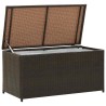 Boîte de rangement de jardin résine tressée 100x50x50 cm marron 