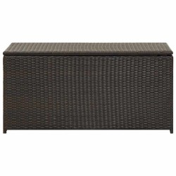 Boîte de rangement de jardin résine tressée 100x50x50 cm marron 