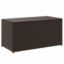 Boîte de rangement de jardin résine tressée 100x50x50 cm marron 