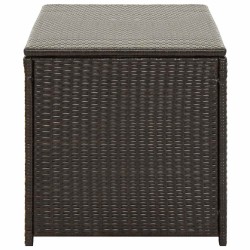 Boîte de rangement de jardin résine tressée 100x50x50 cm marron 