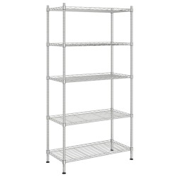 Étagère de rangement 5 niveaux 90x35x180 cm Chrome 250 kg 