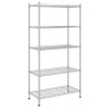 Étagère de rangement 5 niveaux 90x35x180 cm Chrome 250 kg 