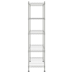 Étagère de rangement 5 niveaux 90x35x180 cm Chrome 250 kg 