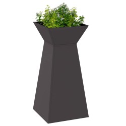 Pots de jardin , 2 pièces avec bol noir, dimensions 35x35x73 cm, en acier. 