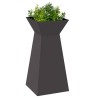 Pots de jardin , 2 pièces avec bol noir, dimensions 35x35x73 cm, en acier. 