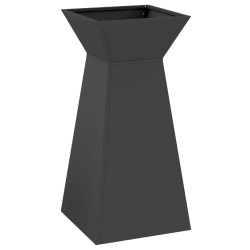 Pots de jardin , 2 pièces avec bol noir, dimensions 35x35x73 cm, en acier. 