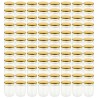 Pots à confiture avec couvercle doré 96 pcs Verre 230 ml 