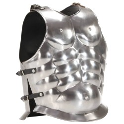 Cuirasse d'armure corporelle de soldat romain GN Argenté Acier 
