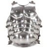 Cuirasse d'armure corporelle de soldat romain GN Argenté Acier 