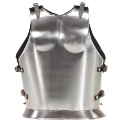 Cuirasse d'armure corporelle de soldat romain GN Argenté Acier 