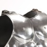 Cuirasse d'armure corporelle de soldat romain GN Argenté Acier 