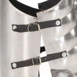 Cuirasse d'armure corporelle de soldat romain GN Argenté Acier 
