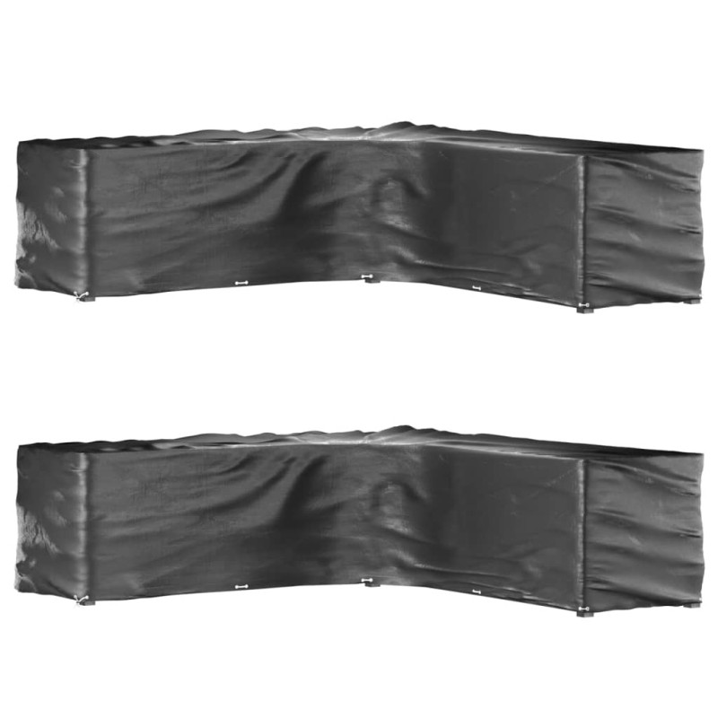 Housses de salon de jardin en forme de L 2 pcs 20 œillets Housses de salon de jardin en forme de L 2 pcs 20 œillets