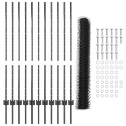 Set de Clôture de Jardin Set de 2 Gris Métal Grand Robuste 