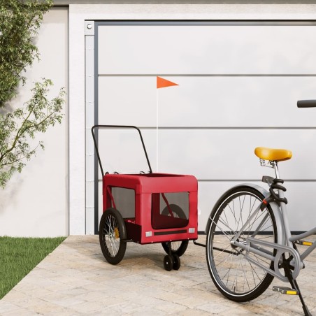 Remorque de vélo pour animaux de compagnie rouge et noir 