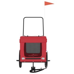 Remorque de vélo pour animaux de compagnie rouge et noir 