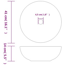 Vasque à poser blanc et bleu rond Φ41x14 cm céramique 