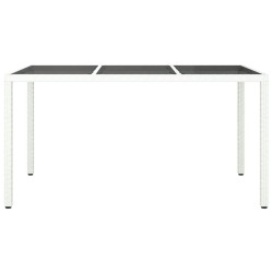 Table de jardin Blanche 150x90x75 cm Poly Rattan 