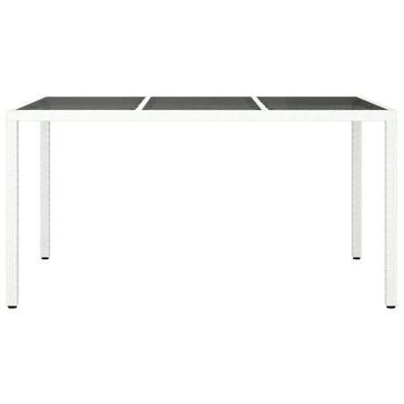 Table de jardin Blanche 150x90x75 cm Poly Rattan 