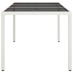 Table de jardin Blanche 150x90x75 cm Poly Rattan 