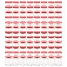 Pots à confiture avec couvercle rouge 96 pcs Verre 230 ml 