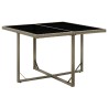 Table de jardin Gris 109x107x74 cm Résine tressée et verre 