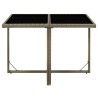 Table de jardin Gris 109x107x74 cm Résine tressée et verre 