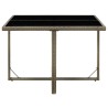 Table de jardin Gris 109x107x74 cm Résine tressée et verre 