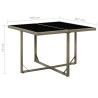 Table de jardin Gris 109x107x74 cm Résine tressée et verre 