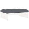Repose-pied de jardin 120x80 cm blanc bois de pin massif 