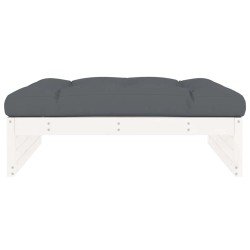 Repose-pied de jardin 120x80 cm blanc bois de pin massif 