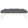 Repose-pied de jardin 120x80 cm blanc bois de pin massif 