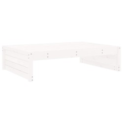 Repose-pied de jardin 120x80 cm blanc bois de pin massif 