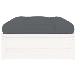 Repose-pied de jardin 120x80 cm blanc bois de pin massif 