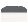 Repose-pied de jardin 120x80 cm blanc bois de pin massif 
