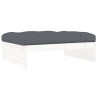 Repose-pied de jardin 120x80 cm blanc bois de pin massif 
