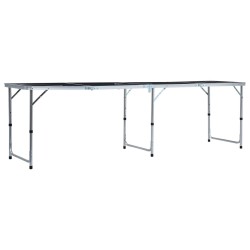 Table de bière-pong pliable 240 cm Noir 