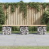 Banc de jardin design de gabion 203x44x42 cm bois massif de pin 