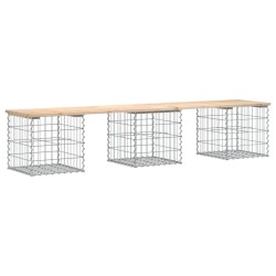 Banc de jardin design de gabion 203x44x42 cm bois massif de pin 