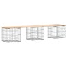 Banc de jardin design de gabion 203x44x42 cm bois massif de pin 