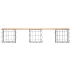 Banc de jardin design de gabion 203x44x42 cm bois massif de pin 