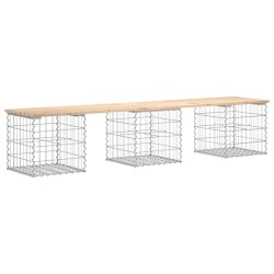 Banc de jardin design de gabion 203x44x42 cm bois massif de pin 