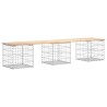 Banc de jardin design de gabion 203x44x42 cm bois massif de pin 