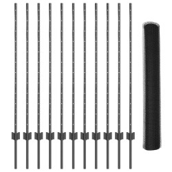 Set de Clôture de Jardin Ensemble de 2 Gris 