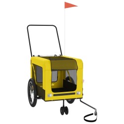 Remorque de vélo pour animaux de compagnie jaune et noir 
