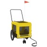Remorque de vélo pour animaux de compagnie jaune et noir 