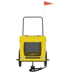 Remorque de vélo pour animaux de compagnie jaune et noir 