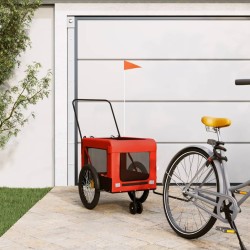 Remorque de vélo pour animaux de compagnie orange et noir 